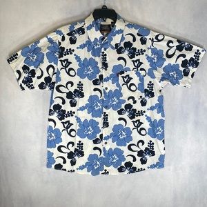 Pineapple Connection Large Floral Hawaiian single stitch short sleeve button up